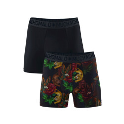 Muchachomalo Jongens 2-pack rose fight boxershorts print/effen