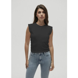 Homage to Denim Cropped top met plooien