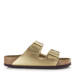 Birkenstock Arizona | gold platte sandalen dames