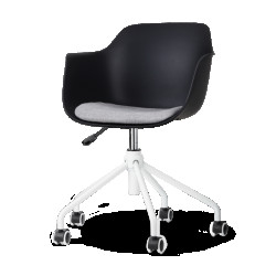 Nolon Nout-liz bureaustoel met lichtgrijs zitkussen wit onderstel