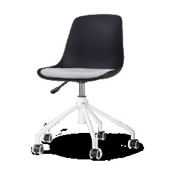 Nolon Nout-liv bureaustoel met lichtgrijs zitkussen wit onderstel