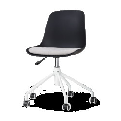 Nolon Nout-liv bureaustoel met beige zitkussen wit onderstel