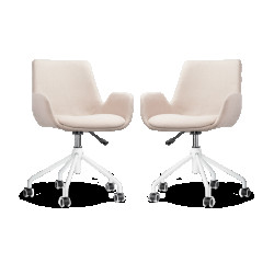 Nolon Nout-eef bureaustoel wit onderstel set van 2
