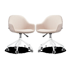 Nolon Nout-mae bureaustoel wit onderstel set van 2
