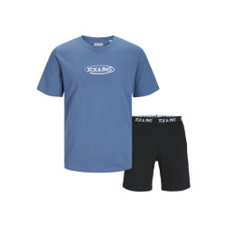 Jack & Jones Heren korte shortama pyjamaset jacoliver blauw/zwart