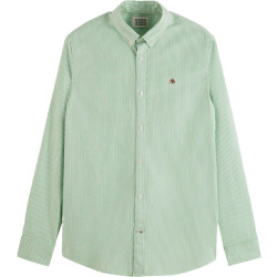 Scotch & Soda Essential oxford stripe seafoam / white stri