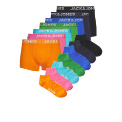 Jack & Jones Heren boxershorts trunks & sokken jaccole travelkit giftbox 7-pack color