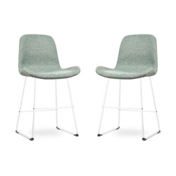 Nolon Nino-fé barkruk zacht wit onderstel 65 cm set van 2