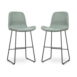 Nolon Nino-fé barkruk zacht zwart onderstel 75 cm set van 2