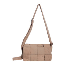 Smashed Lemon 56032 kleine crossbody tas taupe met gewatteerde