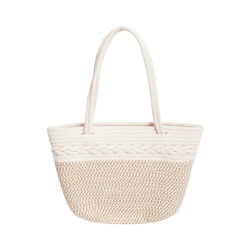 Smashed Lemon 56012 strandtas mand model off-white en lichtbruin