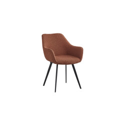 Livingfurn eetkamerstoel luca boucle leaf brown 2 stuks