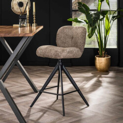 Hoyz barstoel comfort draaibaar boucle 2 stuks
