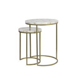 Light & Living bijzettafel axat Ø41x50cm - set van 2