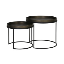 Light & Living bijzettafel copan Ø60x54cm - set van 2