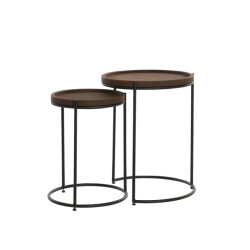 Light & Living bijzettafel jairo Ø53x45.5cm - set van 2