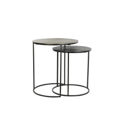 Light & Living bijzettafel primo Ø49x52cm - set van 2