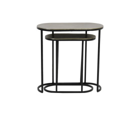 Light & Living bijzettafel bocov 53x26x53cm - set van 2
