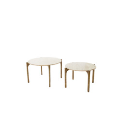 Light & Living salontafel kanae Ø76x44cm bruin set van 2