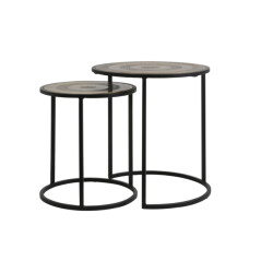 Light & Living bijzettafel kome Ø50x52cm - set van 2