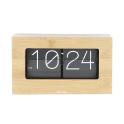 Karlsson wand/tafelklok boxed flip bamboe