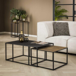 Hoyz salontafel iron metallic - set van 2