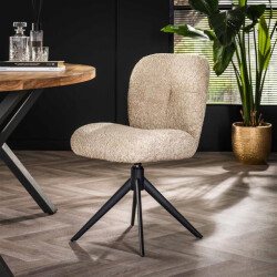 Hoyz stoel comfort draaibaar. 2 stuks boucle zandkleur