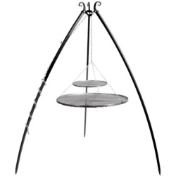 CookKing 200 cm tripod with 2 natural steel grates 80 cm + 40 cm
