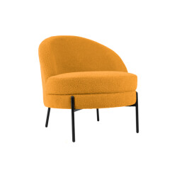 Leitmotiv fauteuil noble teddy curl oker
