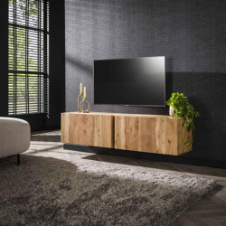 Hoyz tv-meubel zwevend 2l block 40x150x37cm massief acacia naturel