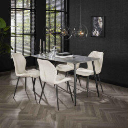 Hoyz eetkamertafel 140 ceramic ceramic natural lightgrey