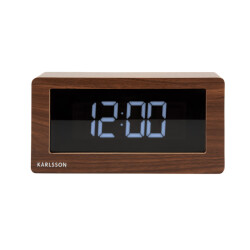 Karlsson tafelklok boxed led donker hout