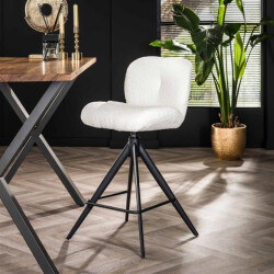 Hoyz barstoel comfort draaibaar boucle 2 stuks