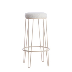 Light & Living barkruk Ø41x73 cm alice bouclé crème+crème