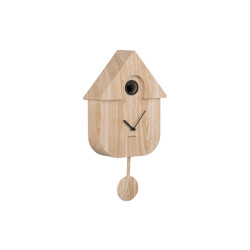 Karlsson wandklok modern cuckoo licht hout