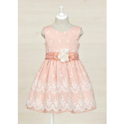 Abel & Lula Meisjes jurk organza borduursel -