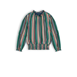NoNo Meisjes blouse gestreept taya navy