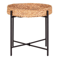 House Nordic Naro side table side table in metal and waterhyacinth, round, Ø50x48,5 cm