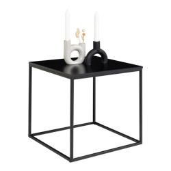 House Nordic Vita sidetable side table with black frame and black top 45x45x45 cm