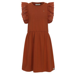 Looxs Revolution Jersey zomerjurk broderie pecan voor meisjes in de kleur