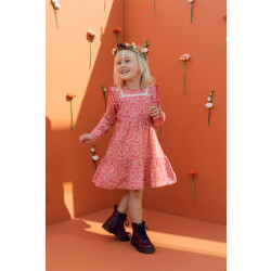 Looxs Revolution Viscose wijde jurk bloem dessin voor meisjes in de kleur