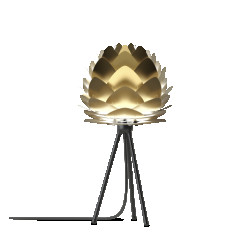 Umage Aluvia mini tafellamp brushed brass met tripod zwart Ø 40 cm