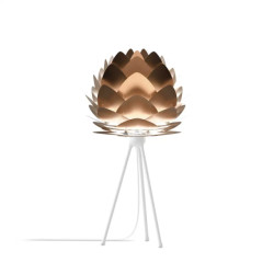 Umage Aluvia mini tafellamp brushed bronze met tripod wit Ø 40 cm