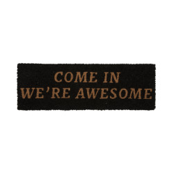 Present Time deurmat come in we're awesome zwart 75x25x1,5cm