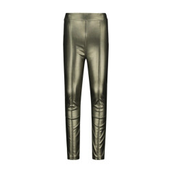 Like Flo Meisjes skinny broek nep leer army metallic