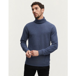 Denham Tab roll knit sweater dress blue