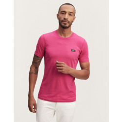 Denham Slim tee model jersey t-shirt lilas rose