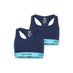 Happy Shorts Dames sport bh bustier blauw 2-pack