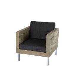 Eurofar Zeeland lounge chair wood acacia soft grey