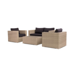 Eurofar Matino lounge set with table wooden top 4pcs (2x chair 1x bench 1x table) alu grey